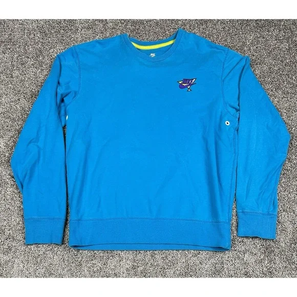 Vintage Nike Sweatshirt‎ Men's Large Retro Logo Pullover Aqua Blue 90s Y2K - Picture 2 of 11